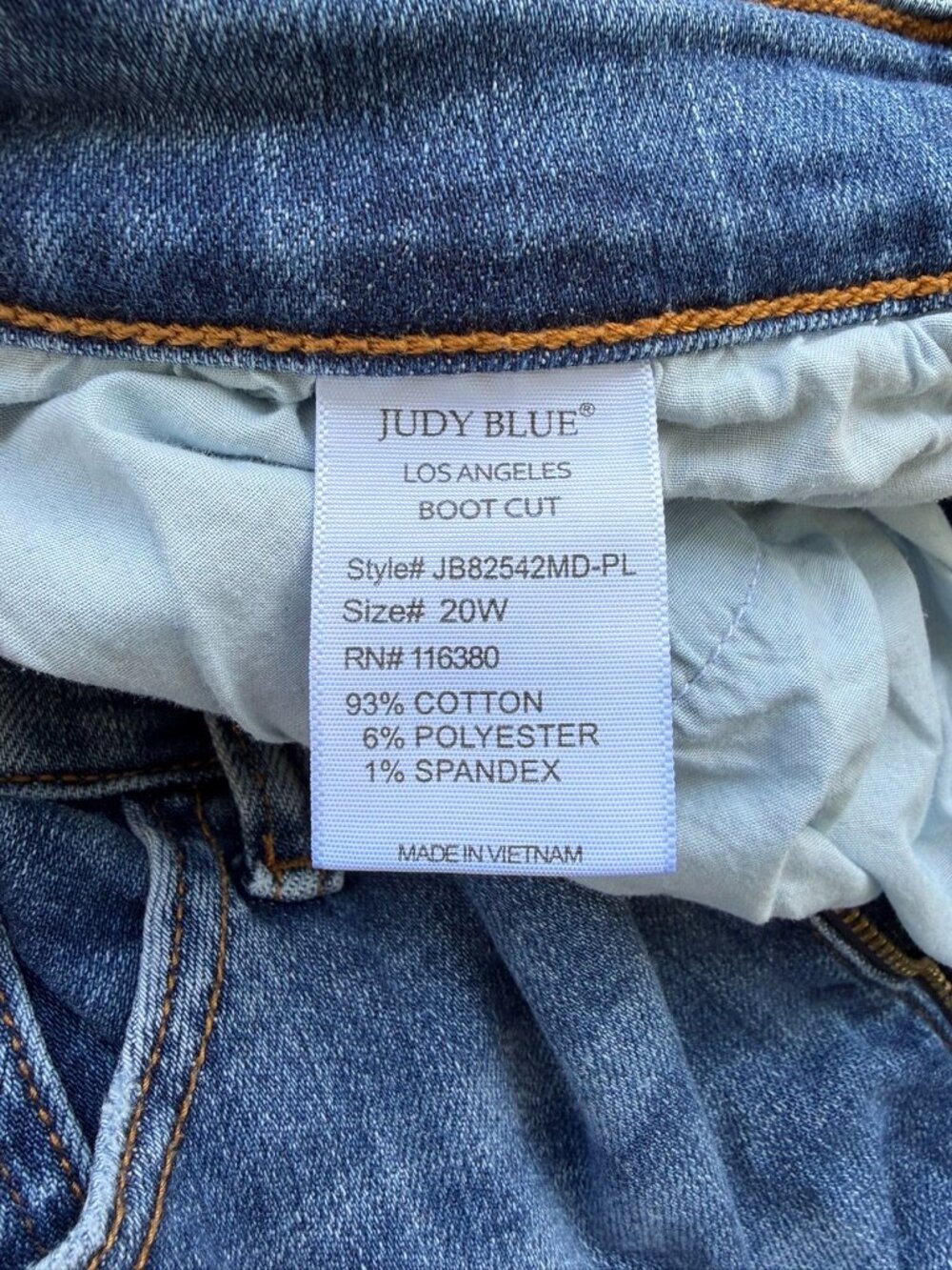 Judy Blue Distressed Bootcut Raw Hem Jeans Size 20W - Picture 7 of 14